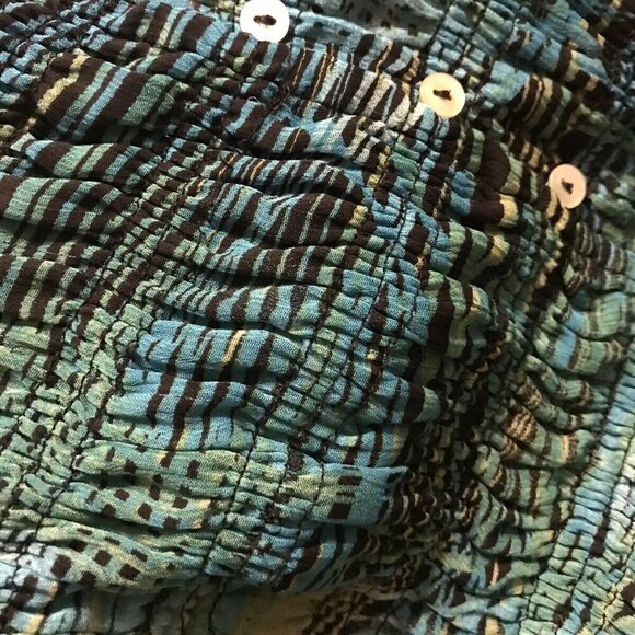 CATO GREEN SHADES SILKY SHEER LINED ELASTIC RUFFLED TOP SIZE XL    B2 - Picture 3 of 9